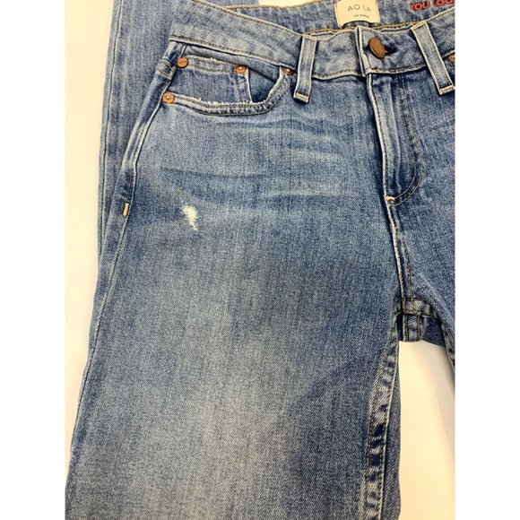 Alice + Olivia AO LA Good Mid Rise Exposed Button Ankle Jeans Size 25 - Picture 4 of 10